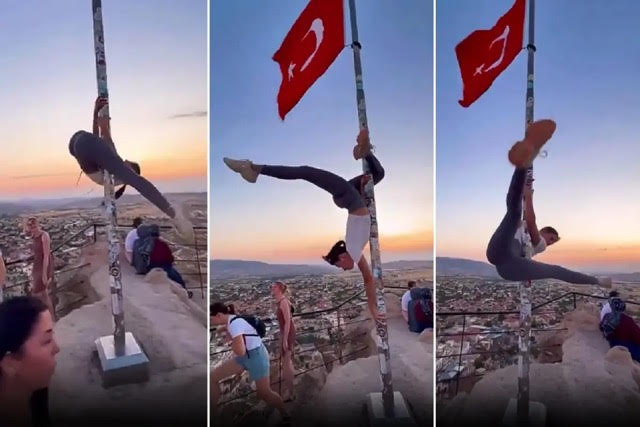 Pole Dance στην τουρκική σημαία κινητοποίησαν Νομαρχία